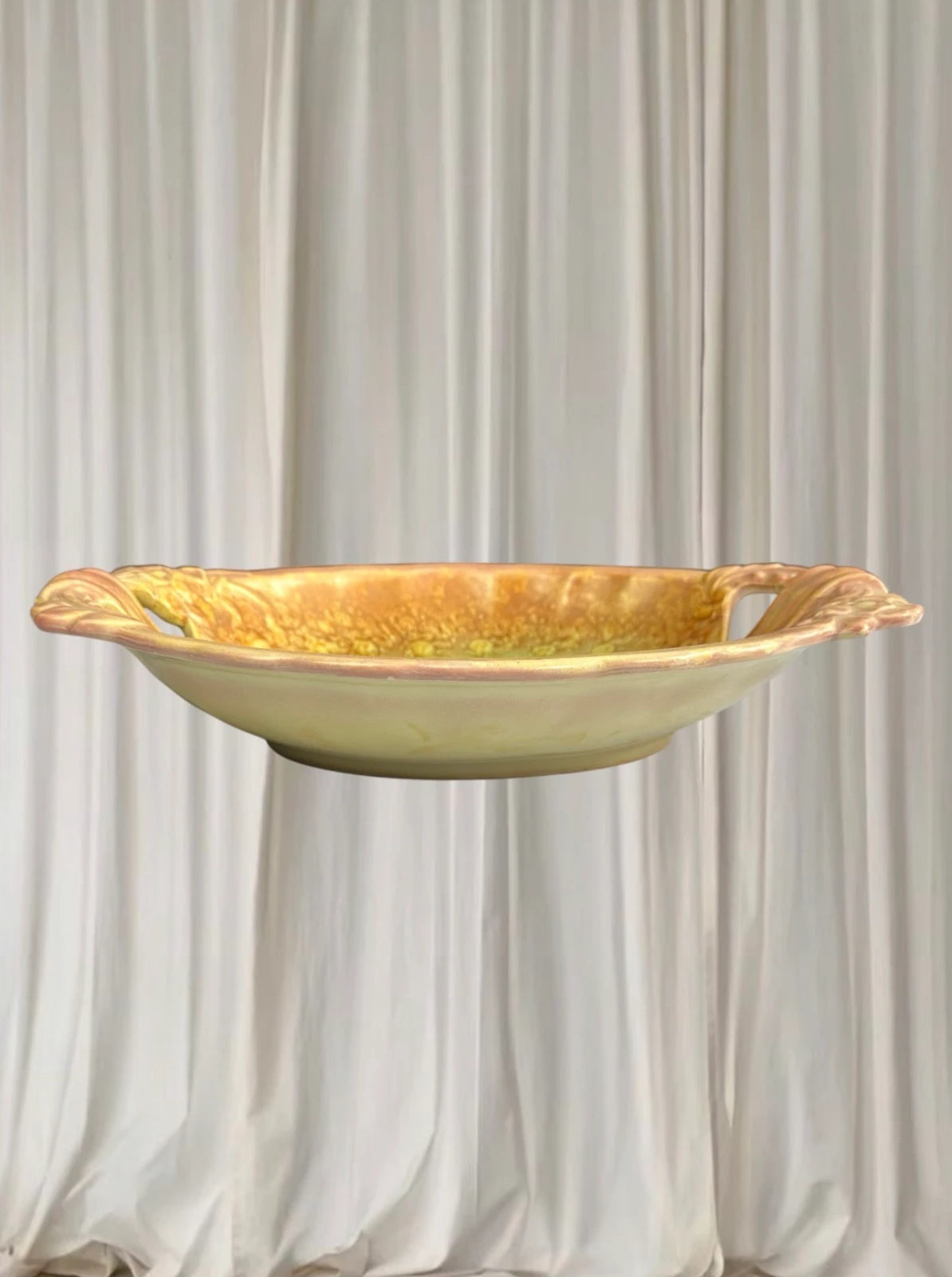 Antique Serving Bowl - Vintage Art Deco Green and Gold Ceramic Tray - Image 4