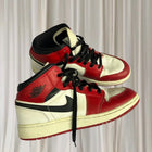 Nike Air Jordan 1 Mid Sneakers - Iconic Gym Red Black White Youth Size 6.5Y - Image 1