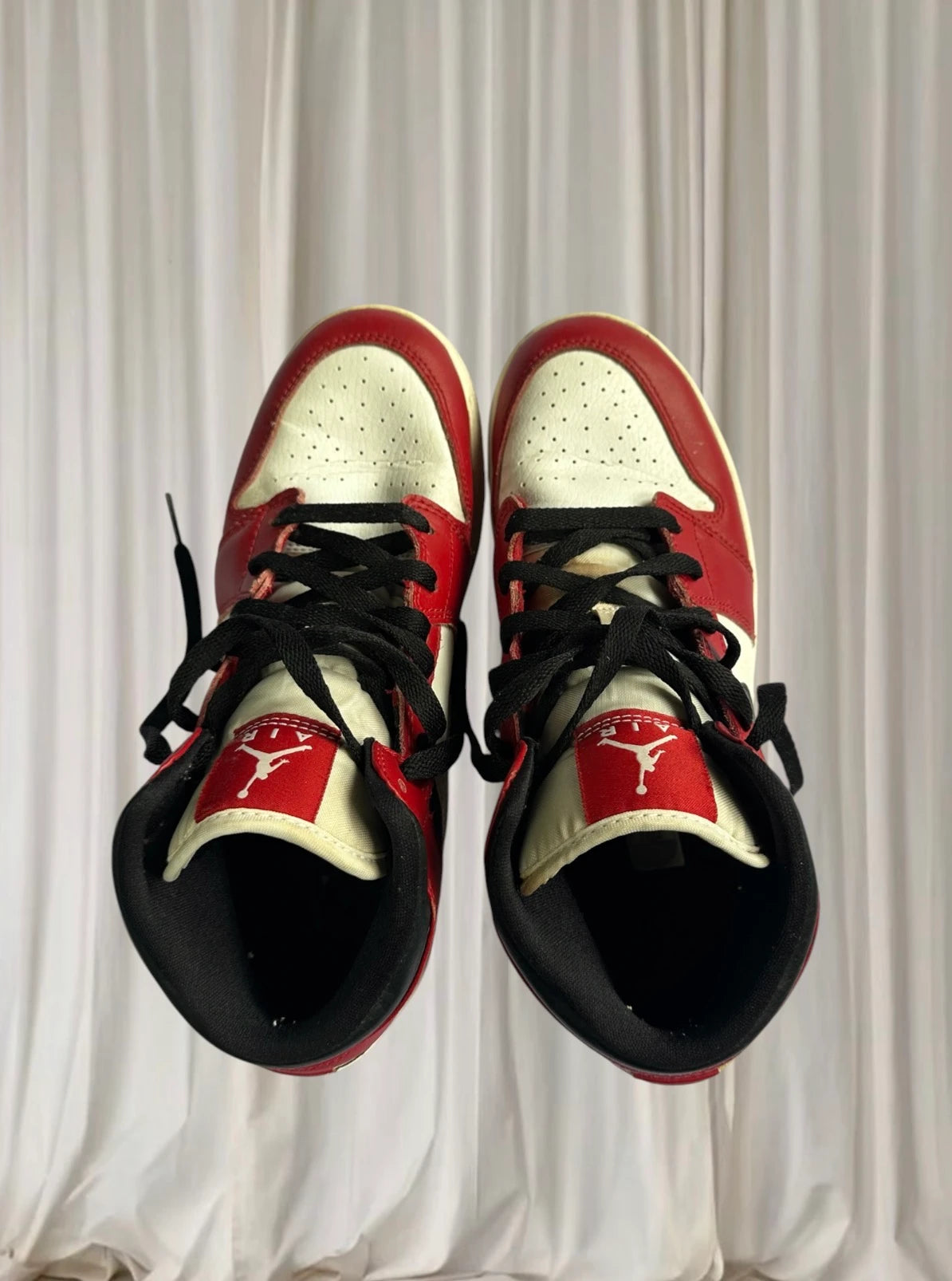 Nike Air Jordan 1 Mid Sneakers - Iconic Gym Red Black White Youth Size 6.5Y - Image 5