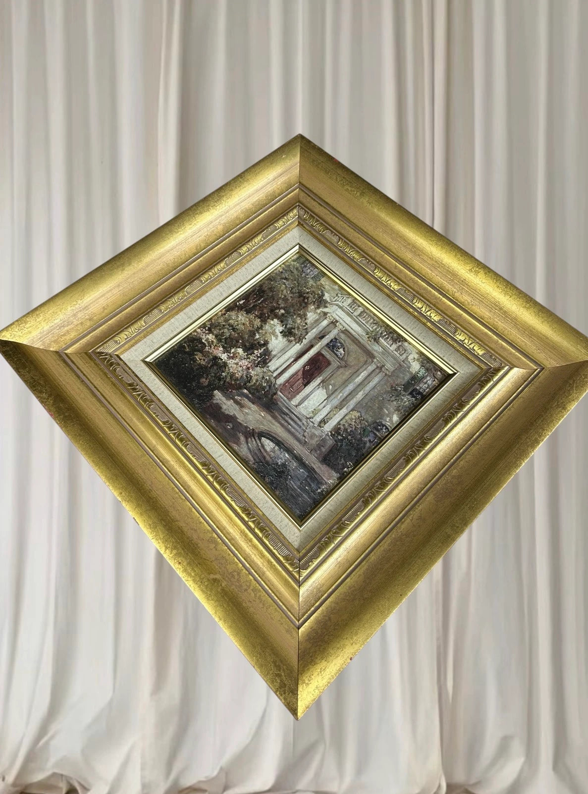 Abbott Fuller Graves Framed Oil Painting - Grandmother's Doorway Southern Colonial Mansion - Image 3