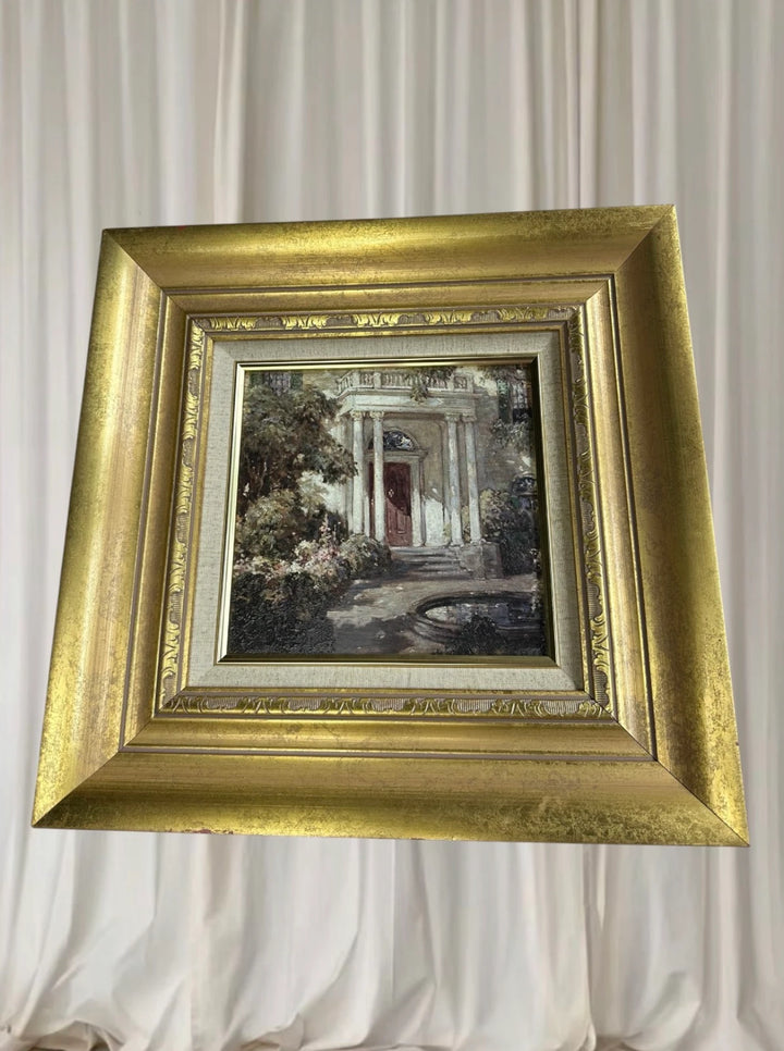 Abbott Fuller Graves Framed Oil Painting - Grandmother's Doorway Southern Colonial Mansion - Image 1