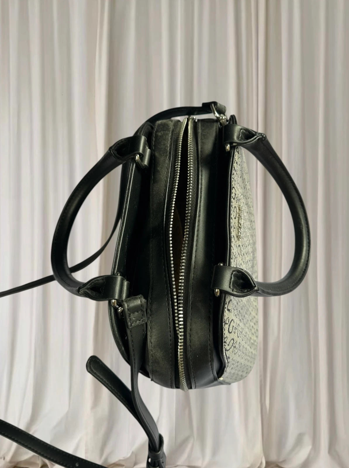 Guess Monogram Dome Satchel Crossbody Bag - Versatile Everyday Accessory - Image 6