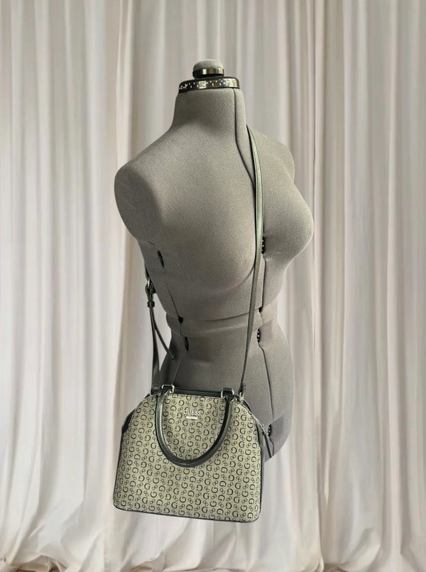 Guess Monogram Dome Satchel Crossbody Bag - Versatile Everyday Accessory - Image 1