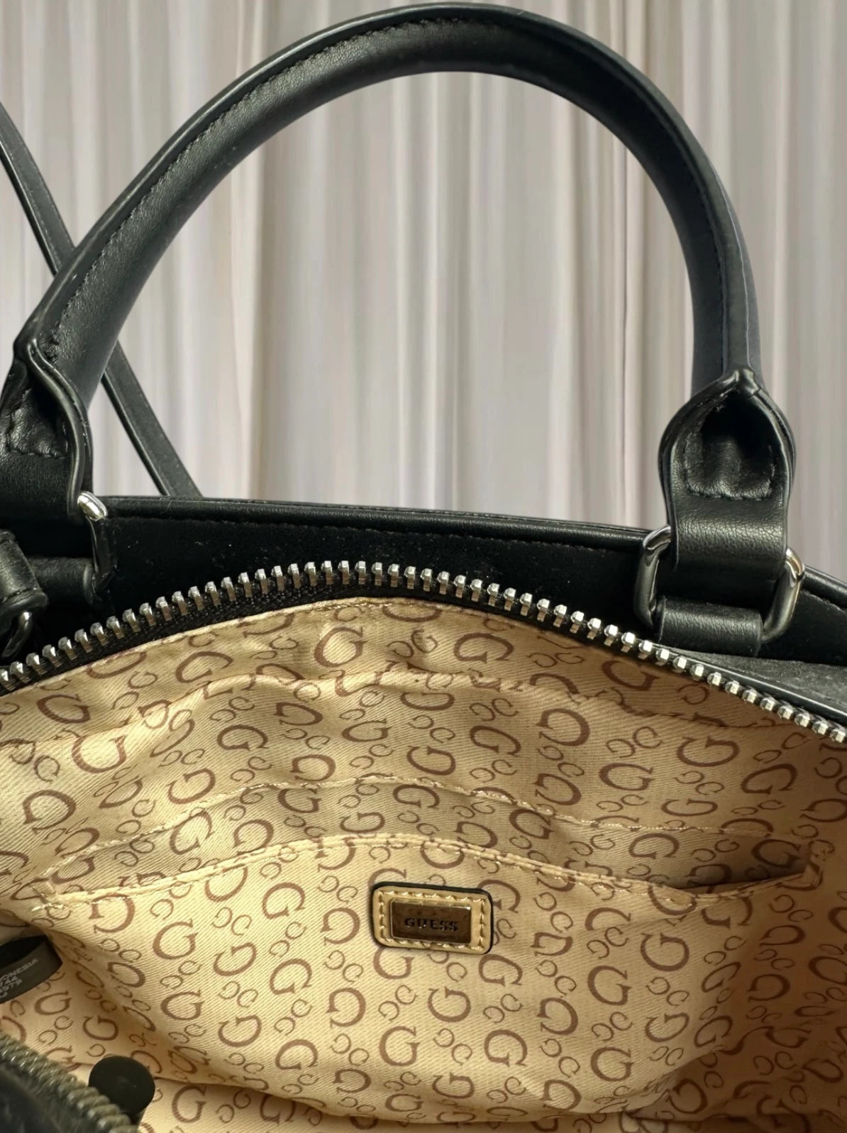 Guess Monogram Dome Satchel Crossbody Bag - Versatile Everyday Accessory - Image 7