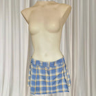 Neon Hart Y2K Pleated Mini Skirt - Blue and Yellow Tartan Plaid S - Image 1