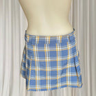 Neon Hart Y2K Pleated Mini Skirt - Blue and Yellow Tartan Plaid S - Image 4