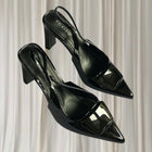 Tokito Slingback Heels - Elegant Black Patent Pointed Pumps AU6 - Image 1