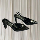 Tokito Slingback Heels - Elegant Black Patent Pointed Pumps AU6 - Image 2