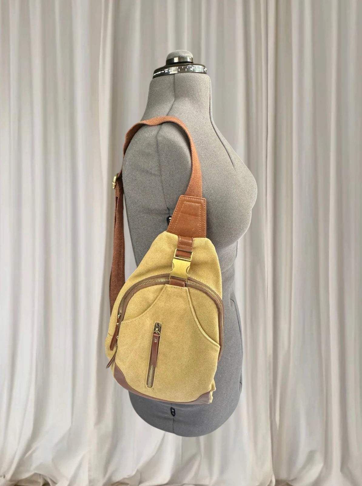 Antik Kraft Sling Backpack - Versatile Canvas And Leather Travel Crossbody - Image 2