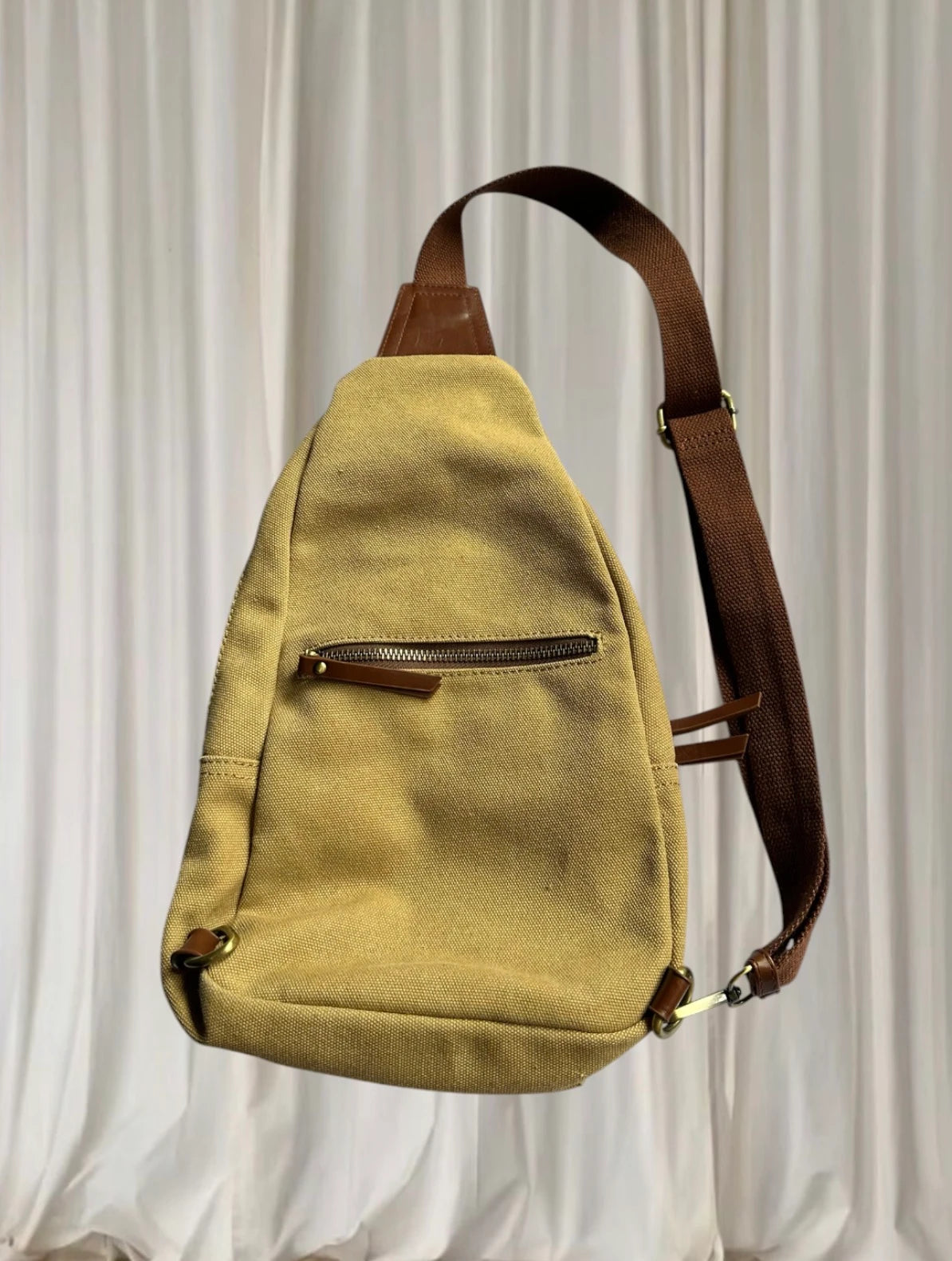 Antik Kraft Sling Backpack - Versatile Canvas And Leather Travel Crossbody - Image 4