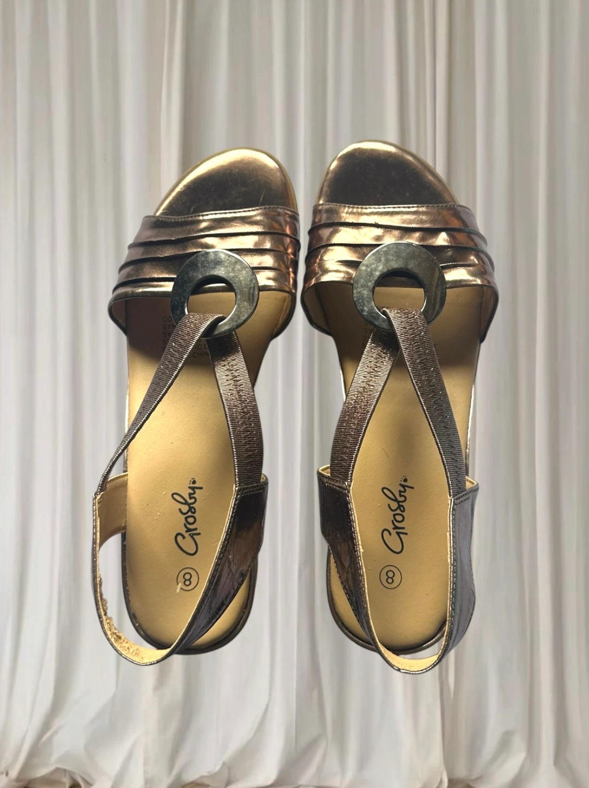 Easy Steps Slingback Sandals - Metallic Gold Comfortable Everyday Style AU8 - Image 1