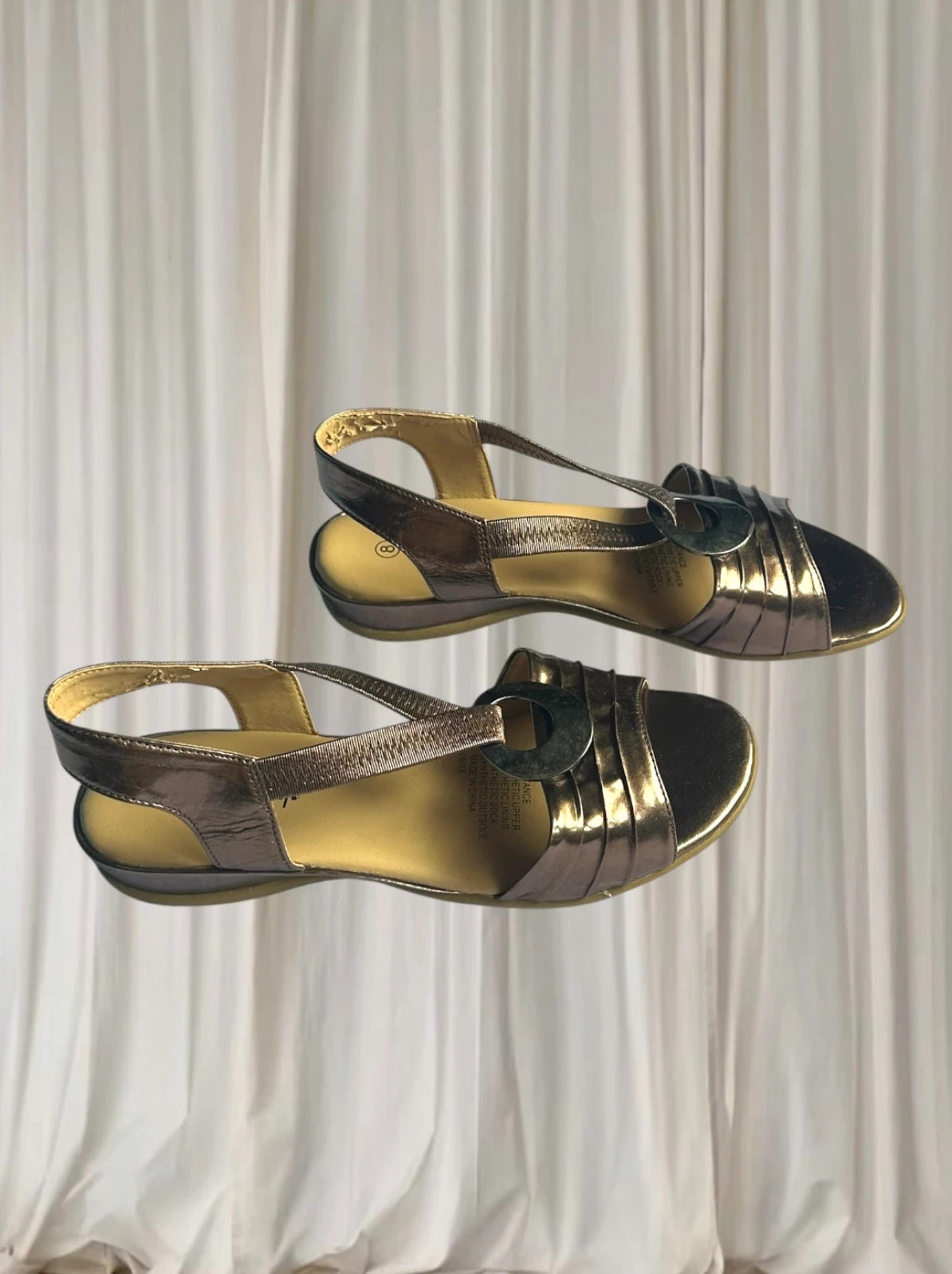 Easy Steps Slingback Sandals - Metallic Gold Comfortable Everyday Style AU8 - Image 3