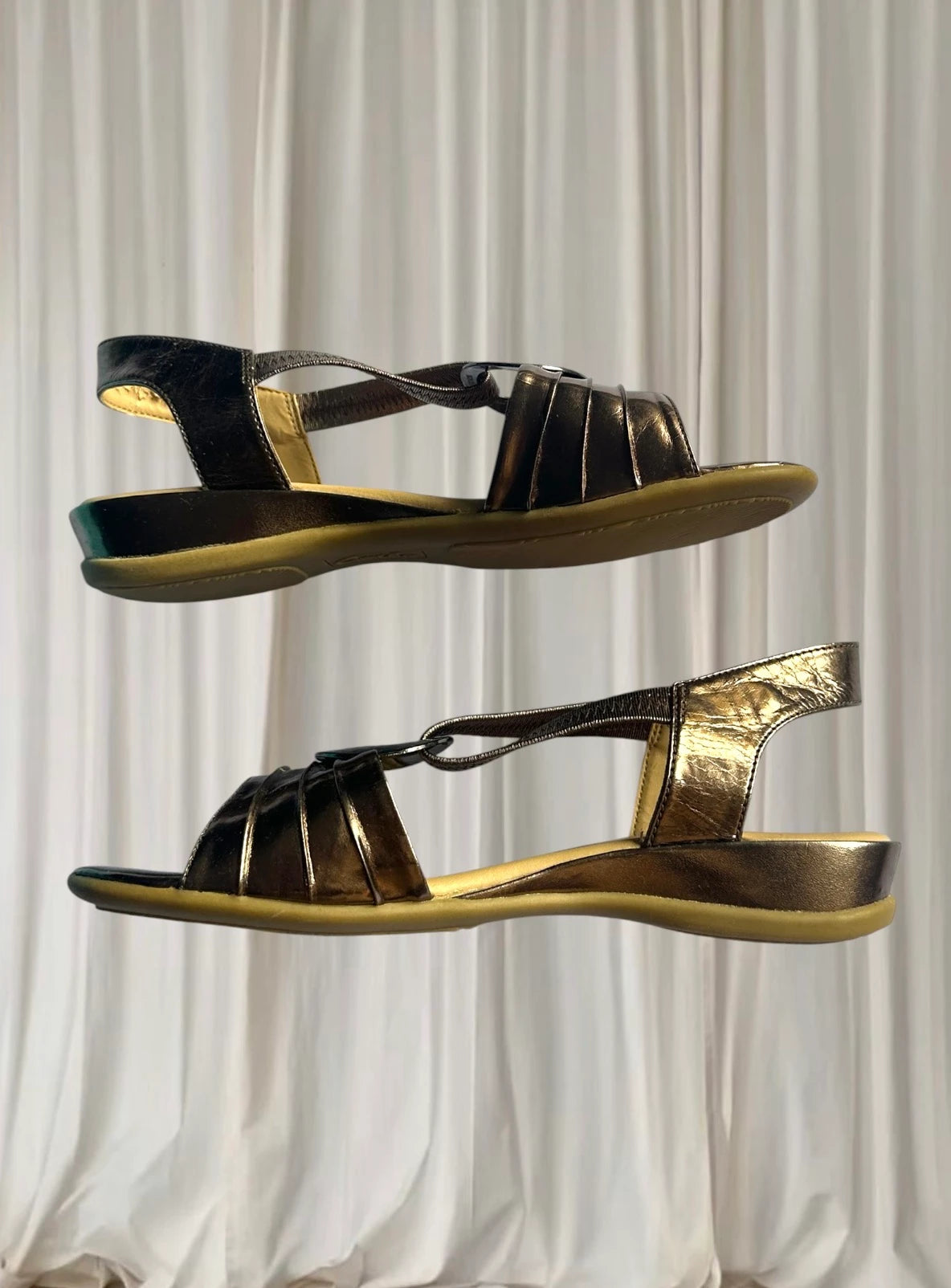 Easy Steps Slingback Sandals - Metallic Gold Comfortable Everyday Style AU8 - Image 4