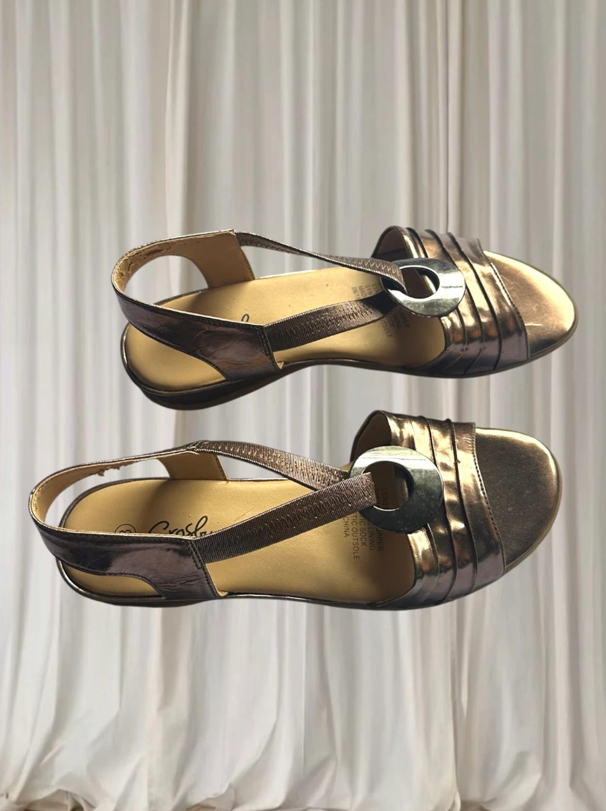 Easy Steps Slingback Sandals - Metallic Gold Comfortable Everyday Style AU8 - Image 2