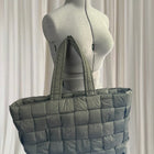 Country Road Padded Woven Tote Bag - Oversized Black Carryall Overnight Bag - Image 1