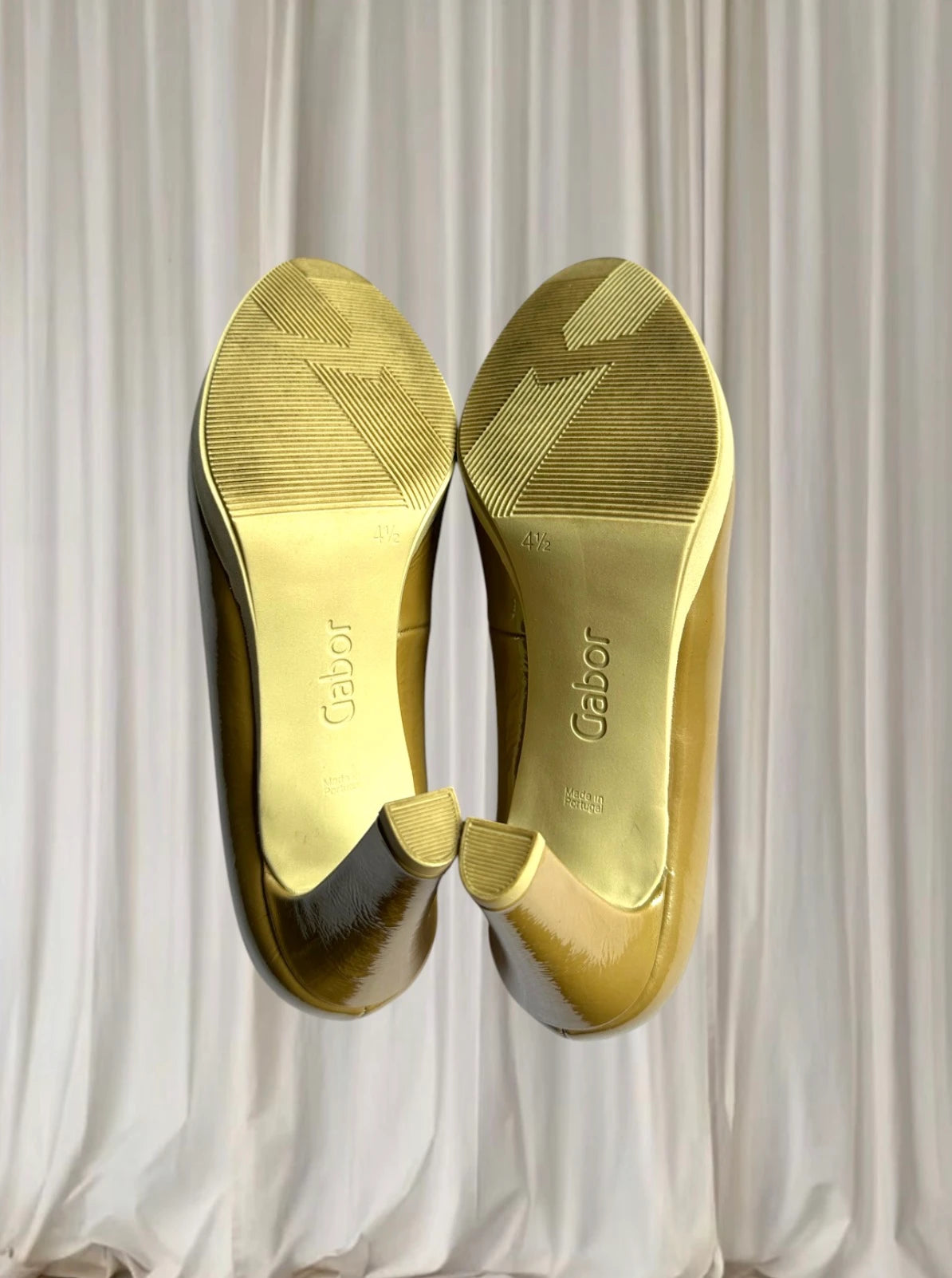Gabor Patent Leather Platform Pumps - Beige High Heels 4.5 - Image 6