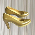 Gabor Patent Leather Platform Pumps - Beige High Heels 4.5 - Image 1