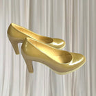 Gabor Patent Leather Platform Pumps - Beige High Heels 4.5 - Image 2