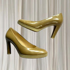 Gabor Patent Leather Platform Pumps - Beige High Heels 4.5 - Image 5