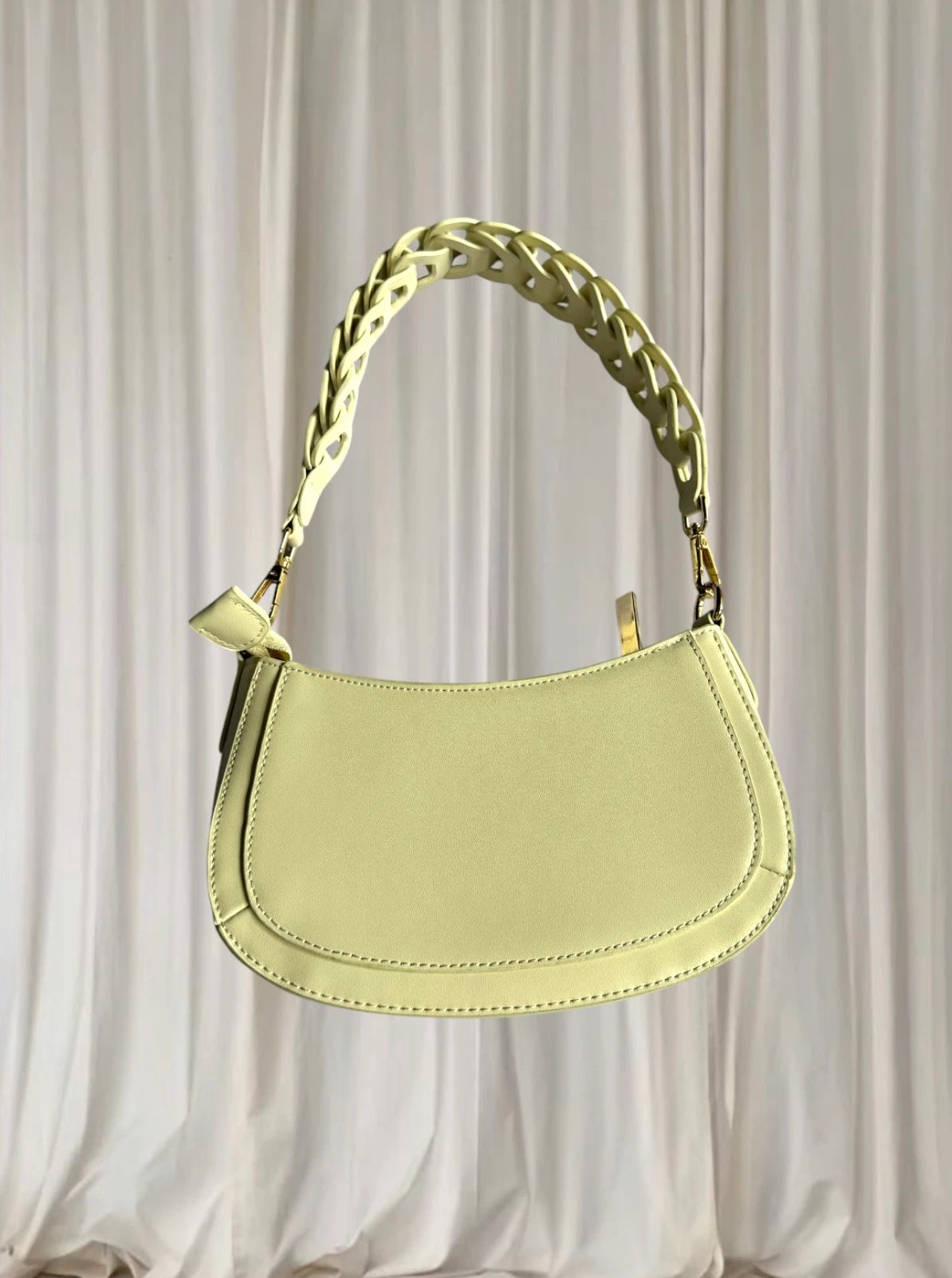 Mocha Australia Cream Braided Handle Shoulder Bag - Image 5