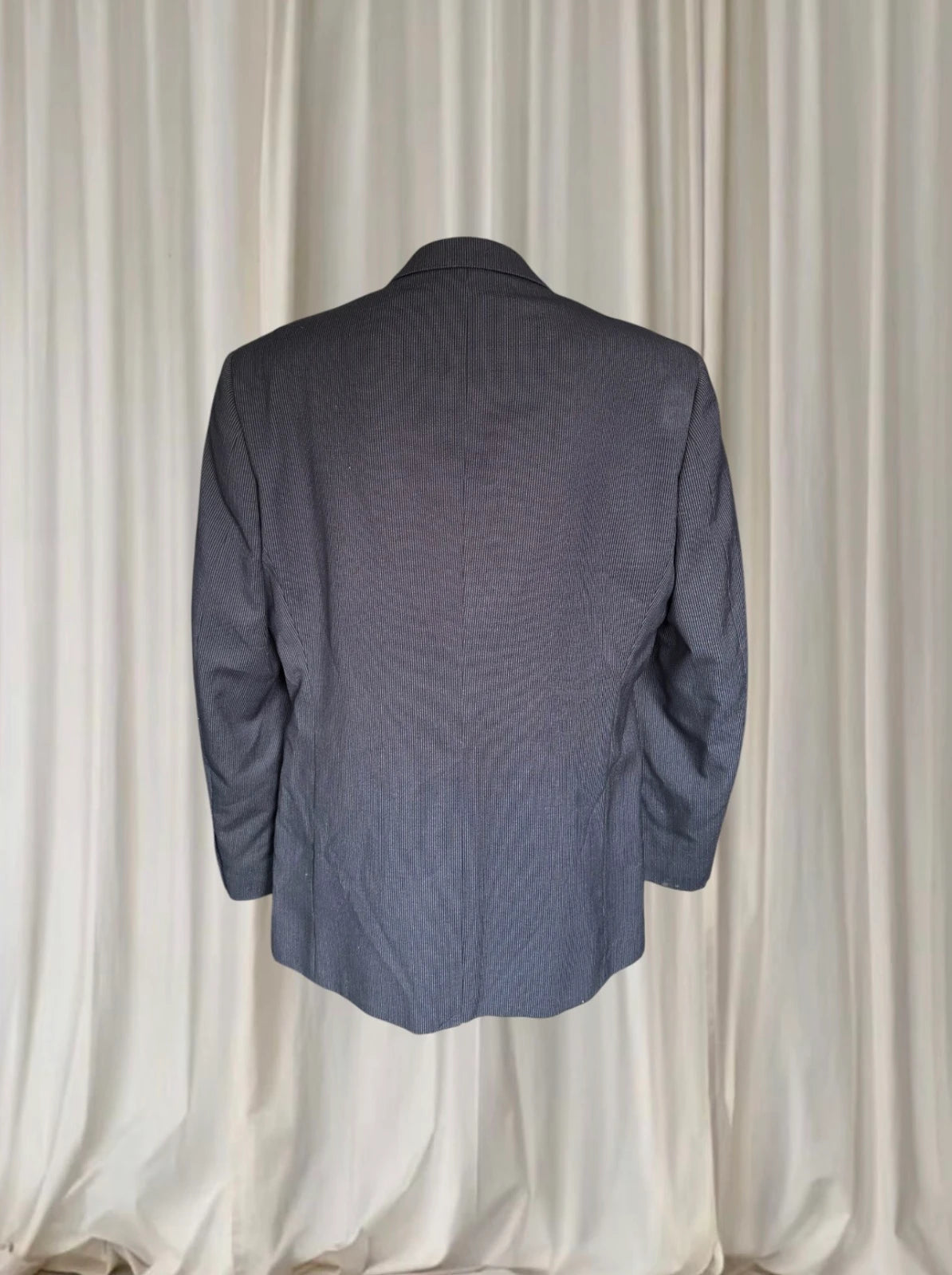 Pierre Cardin Men's Pinstripe Blazer - Classic Navy Two-Button Tailored Fit L - Image 4