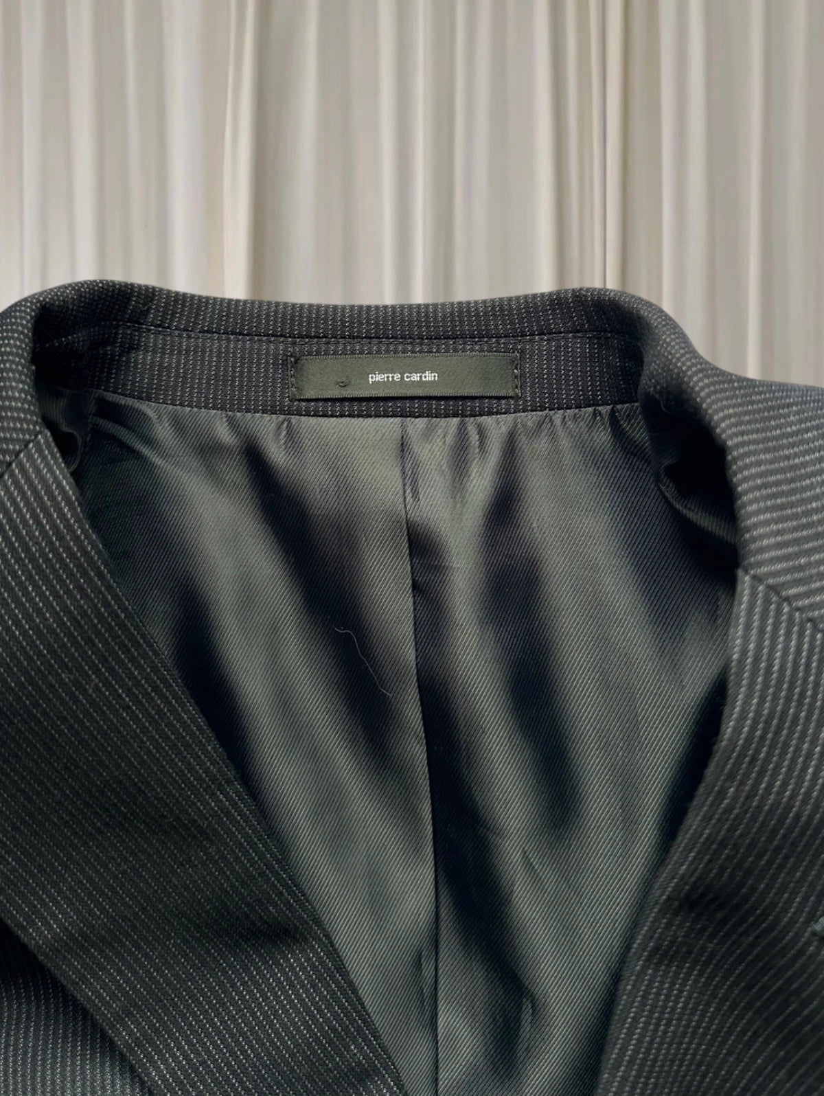 Pierre Cardin Men's Pinstripe Blazer - Classic Navy Two-Button Tailored Fit L - Image 5