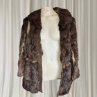 Vintage Genuine Mink Fur And Suede Paneled Jacket - Brown Luxury Coat - Image 2