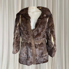 Vintage Genuine Mink Fur And Suede Paneled Jacket - Brown Luxury Coat - Image 1
