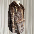 Vintage Genuine Mink Fur And Suede Paneled Jacket - Brown Luxury Coat - Image 4