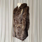 Vintage Genuine Mink Fur And Suede Paneled Jacket - Brown Luxury Coat - Image 3