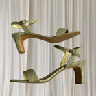Easy Steps Gold Glitter Kitten Heel Sandals - Elegant Evening Footwear 10 - Image 4