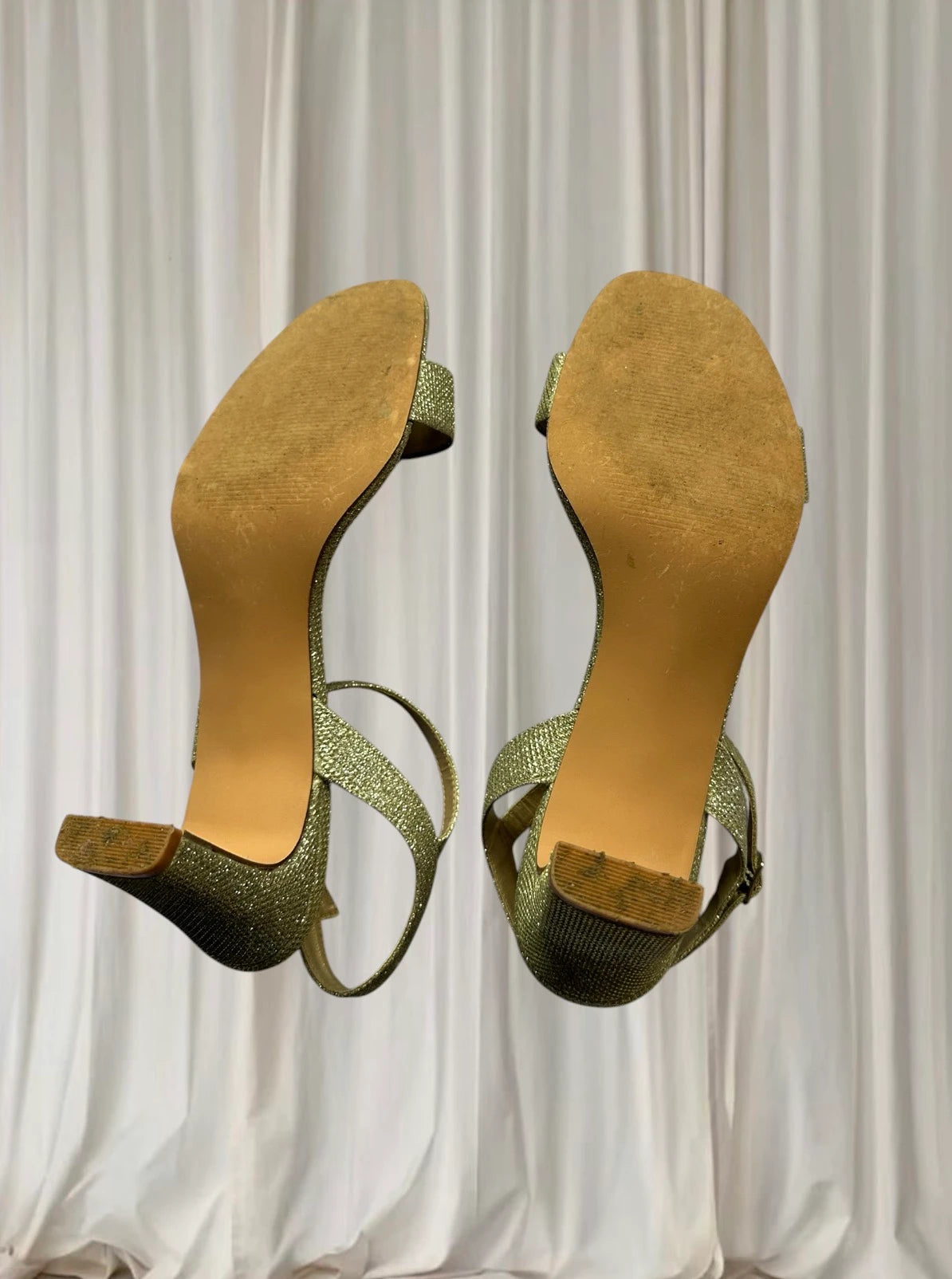 Easy Steps Gold Glitter Kitten Heel Sandals - Elegant Evening Footwear 10 - Image 5