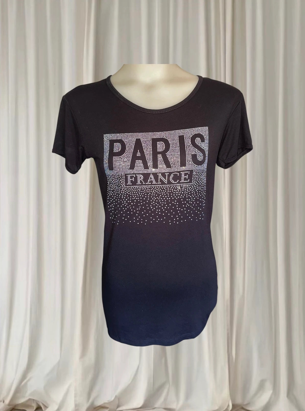 Attitude Paris Graphic T-Shirt - Rhinestone Paris France Design S - Image 1