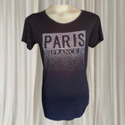 Attitude Paris Graphic T-Shirt - Rhinestone Paris France Design S - Image 1