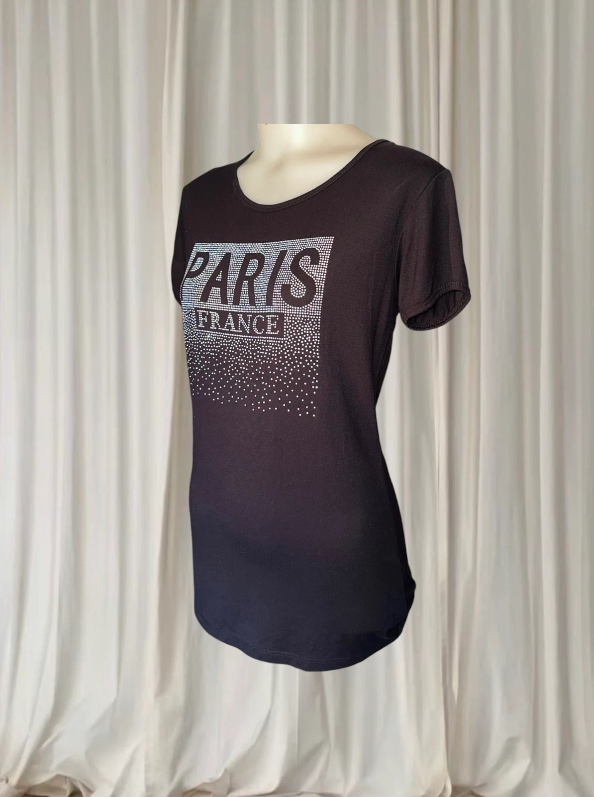 Attitude Paris Graphic T-Shirt - Rhinestone Paris France Design S - Image 3