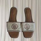 Tommy Hilfiger Woven Raffia Slide Sandals - Brown Logo Detail AU10 - Image 2