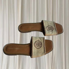 Tommy Hilfiger Woven Raffia Slide Sandals - Brown Logo Detail AU10 - Image 1