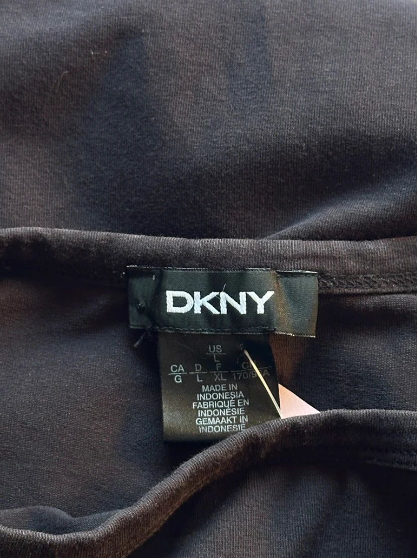 DKNY Women's Logo Tape T-Shirt Dress - Casual Black Short Sleeve L - Image 6