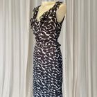 Conspiracy Vintage Sleeveless Dress - Elegant Black and White Leaf Print with Ruffles - Image 4
