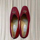 Floriano Italian Vintage Textured Kitten Heel Pumps - Elegant Gold Hardware 9 - Image 3