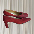 Floriano Italian Vintage Textured Kitten Heel Pumps - Elegant Gold Hardware 9 - Image 2