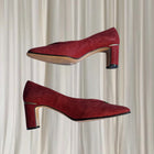 Floriano Italian Vintage Textured Kitten Heel Pumps - Elegant Gold Hardware 9 - Image 6