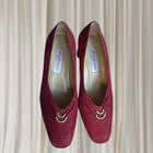 Floriano Italian Vintage Textured Kitten Heel Pumps - Elegant Gold Hardware 9 - Image 4