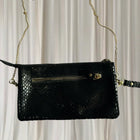 Jade Australia Crossbody Clutch - Black Faux Snakeskin - Image 3
