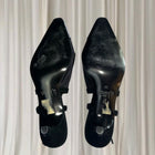 Y2K Rhinestone Mesh Slingback Heels - Elegant Black Cap Toe 39 - Image 7