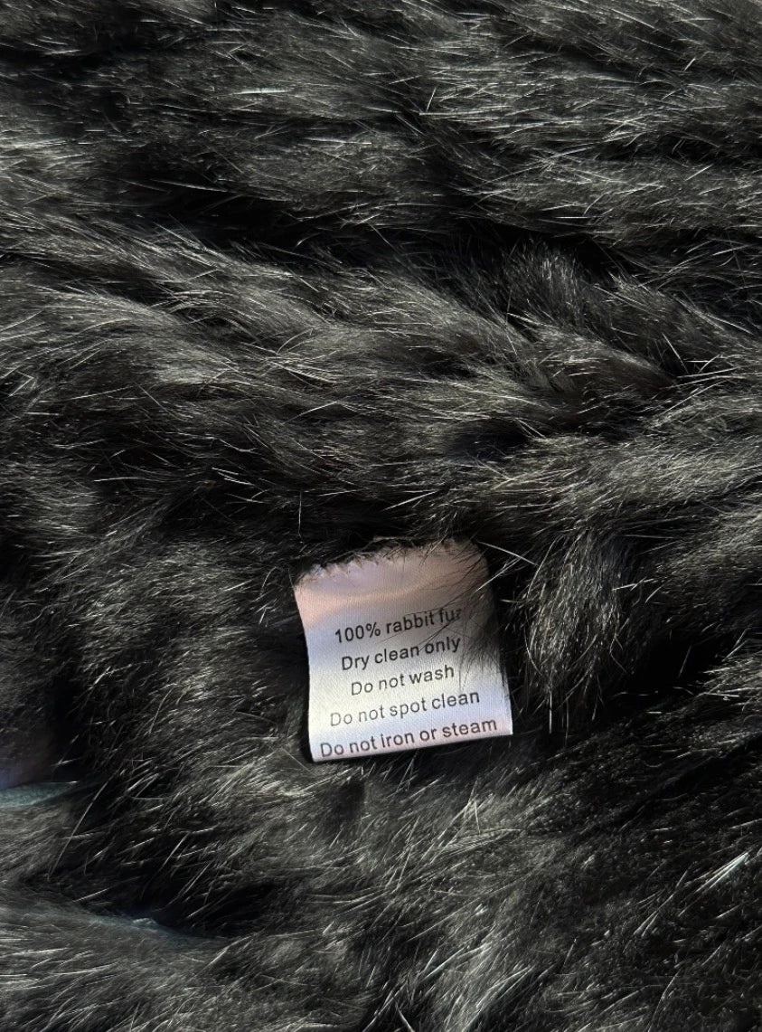 Jennifer Kate Rabbit Fur Vest - Luxurious Shaggy Layering Piece S-M - Image 6