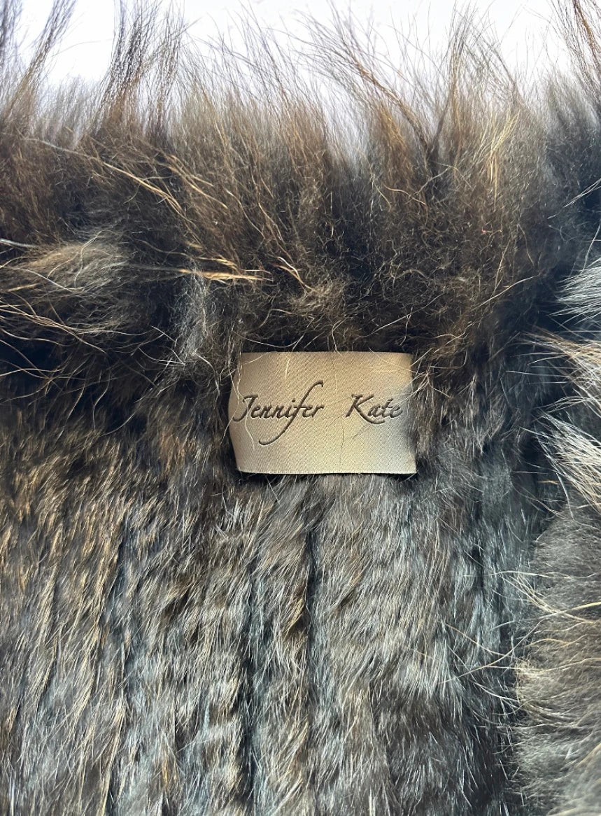 Jennifer Kate Rabbit Fur Vest - Luxurious Shaggy Layering Piece S-M - Image 7