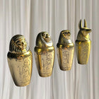 Veronese Design Egyptian Canopic Jars - Set of 4 Decorative Brass Finish Figurines - Image 1