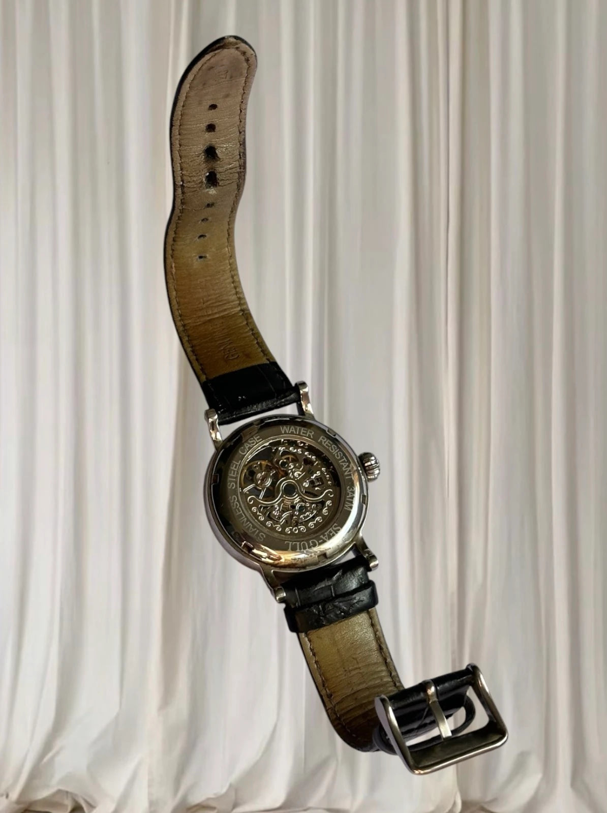 Sea-Gull M182SK Skeleton Automatic Watch - Men's Leather Strap - Image 5