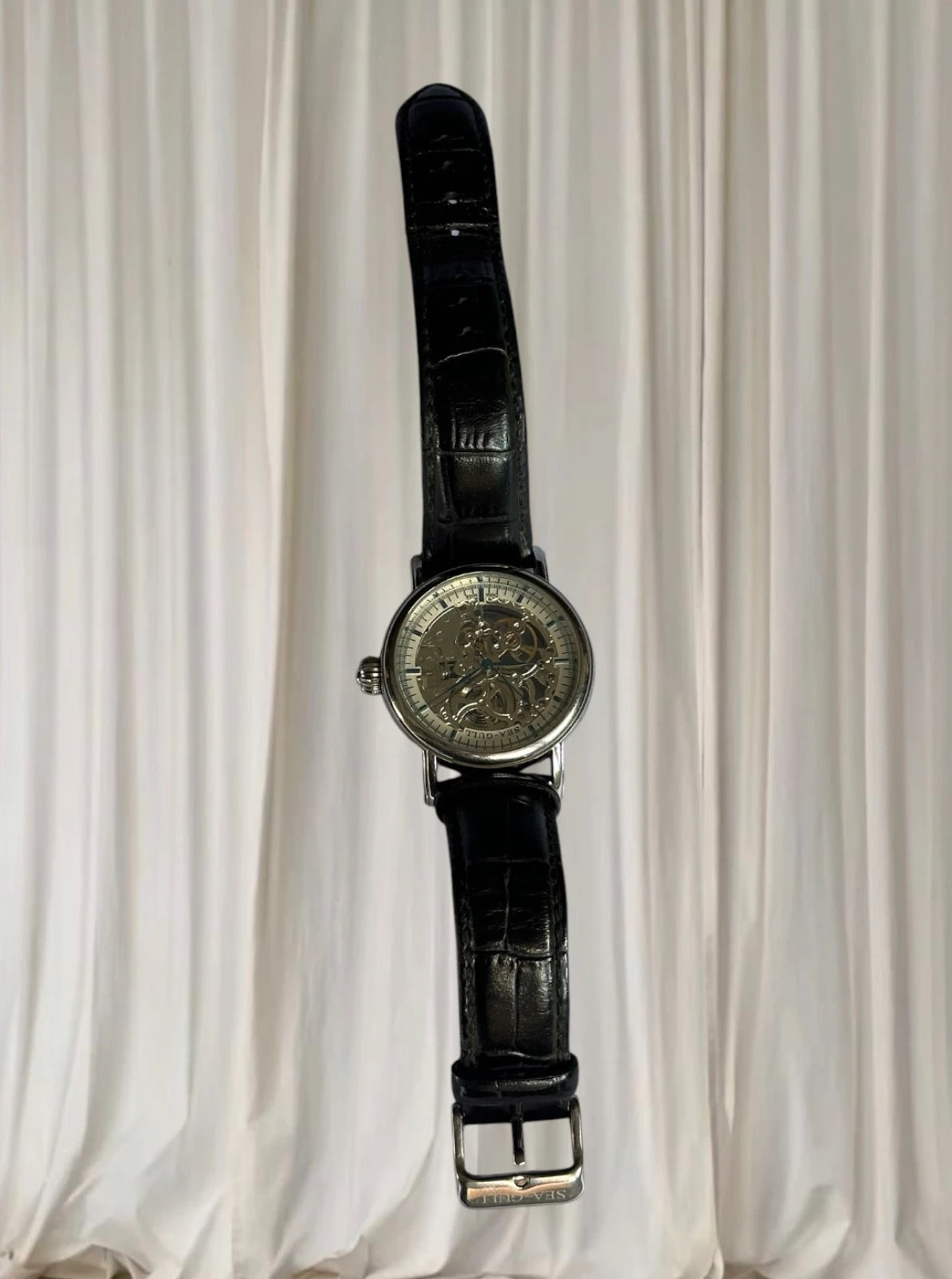 Sea-Gull M182SK Skeleton Automatic Watch - Men's Leather Strap - Image 4